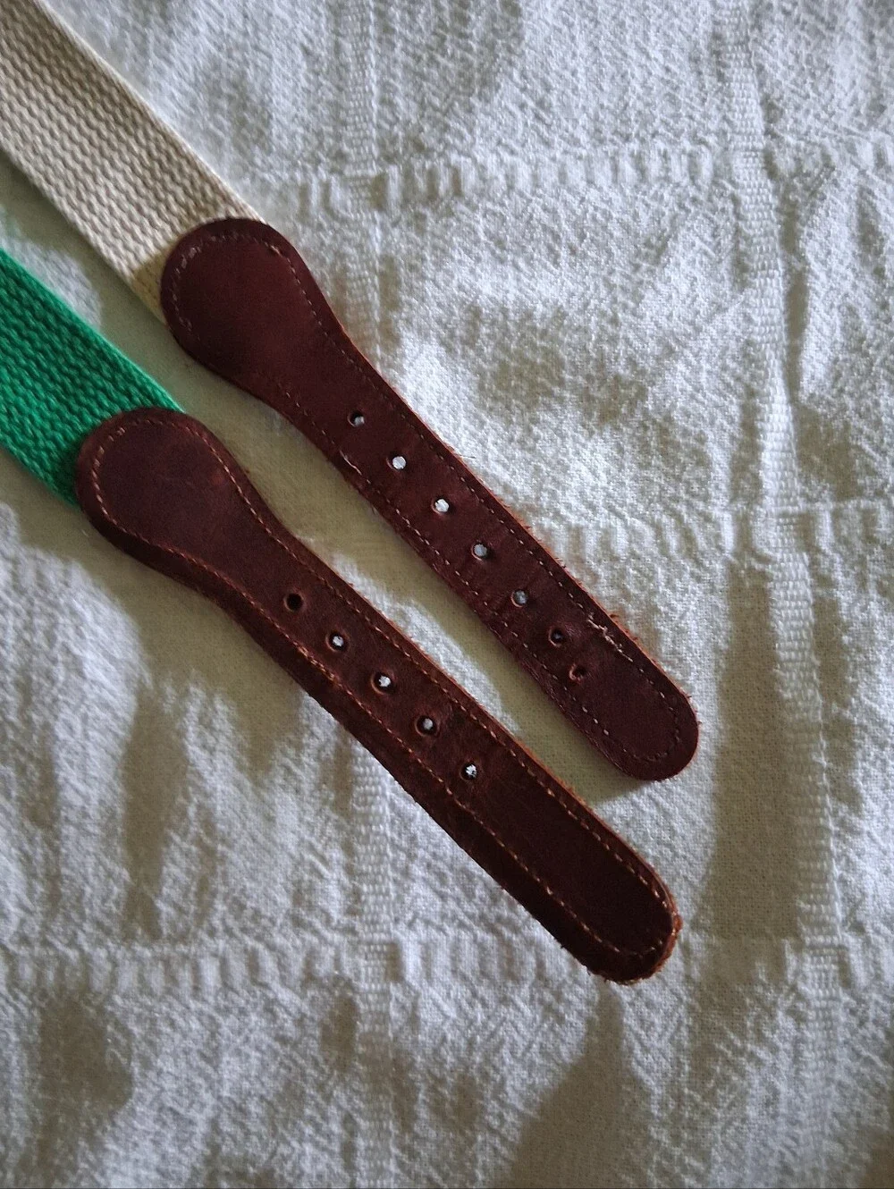 J. Bailey Leather/Canvas Golf Motif Belt Lot